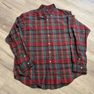 Men's Vintage Plaid Ralph Lauren Shirt Long Sleeve Classic Fit
